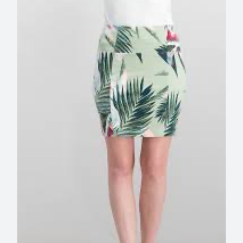 Guess Georgina tropical print zip mini skirt